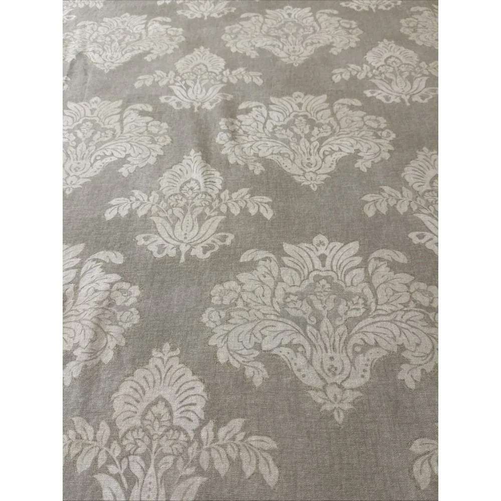 Pottery Barn Queen Full Jacquard Medallion Linen Blend Duvet Cover Neutral Chic
